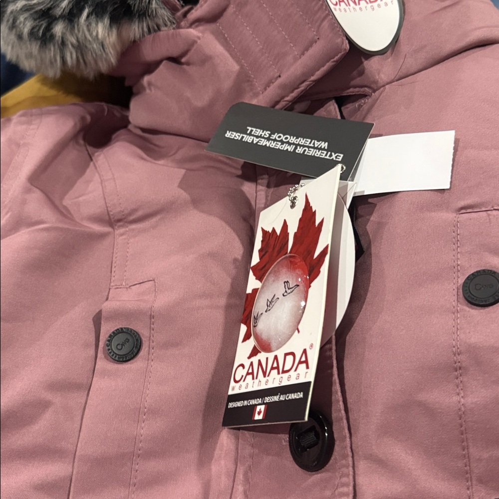 NWT $300 Canada Weather Gear Pink Haze Puffer Parka Jacket Faux Fur Hood M Ski - Picture 7 of 11